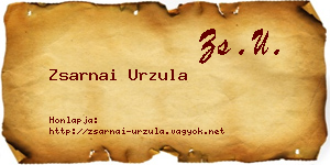 Zsarnai Urzula névjegykártya